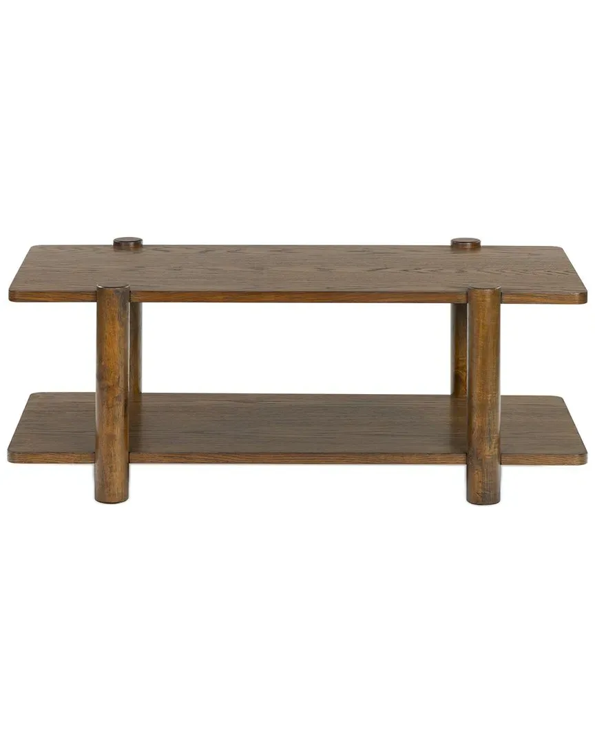 Edisyn 2-Shelf Coffee Table - Brown, Oak