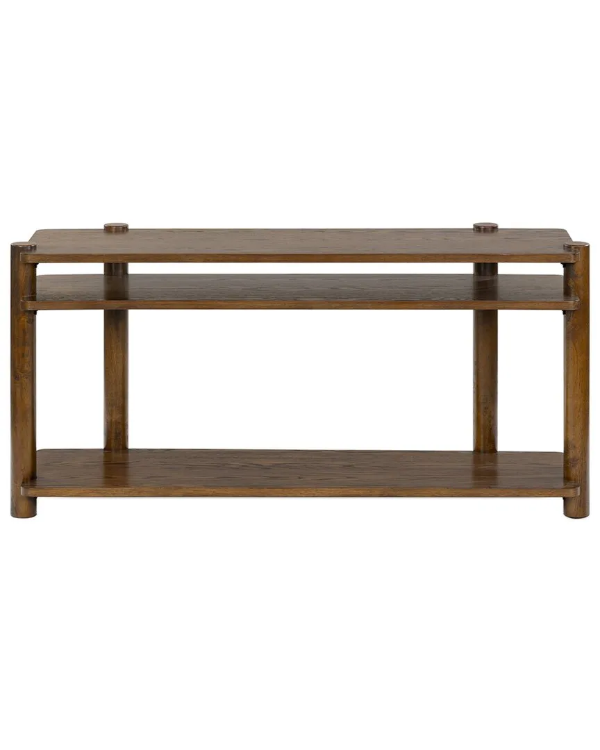 Edisyn 3-Shelf Console Table - Medium Oak, Rubberwood