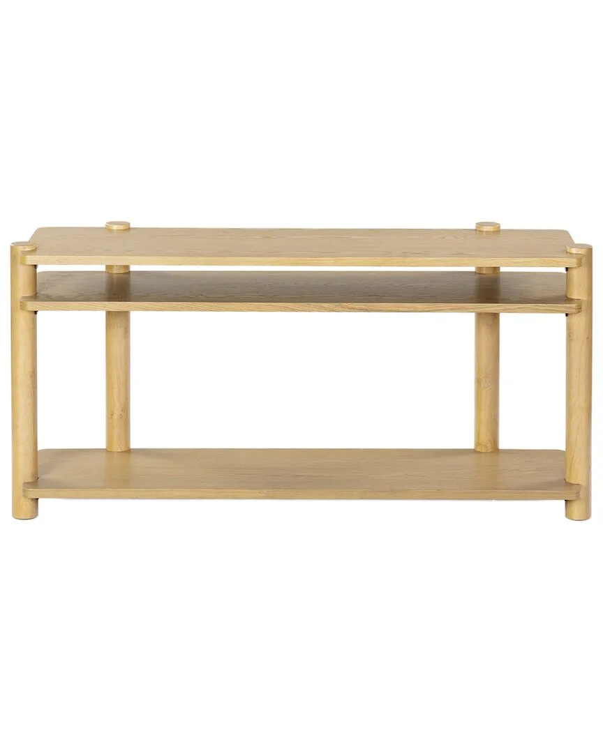 Edisyn 3-Shelf Console Table - Natural, Rubberwood