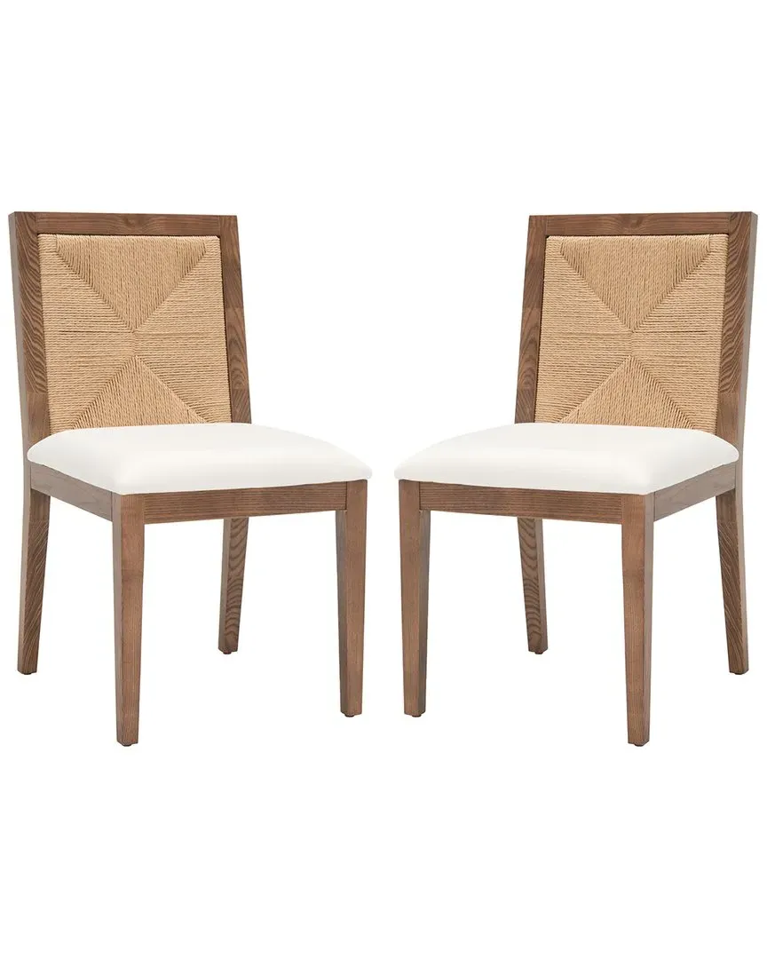 Emilio Set of 2 Woven Dining Chairs - Walnut, Ash Wood image