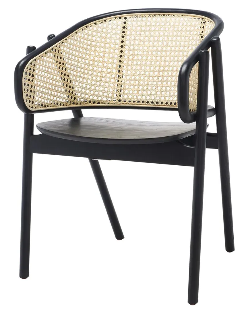 Emmy Rattan Back Dining Chair - Black, Ash Wood image