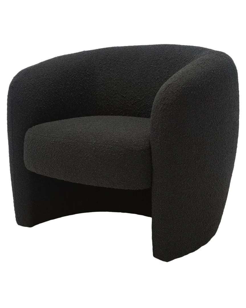 Everly Boucle Barrel Back Accent Chair - Black image