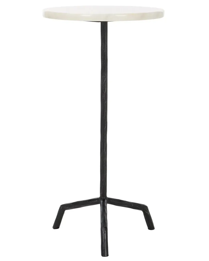 Fabrianna Marble Top Drink Table - Black, Iron image