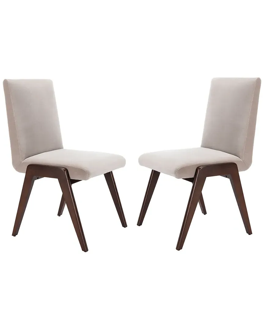 Forrest Set of 2 Dining Chairs - Light Grey, Velvet