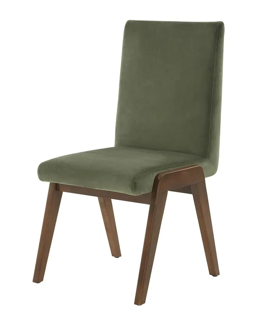 Forrest Set of 2 Dining Chairs - Olive Green, Velvet image