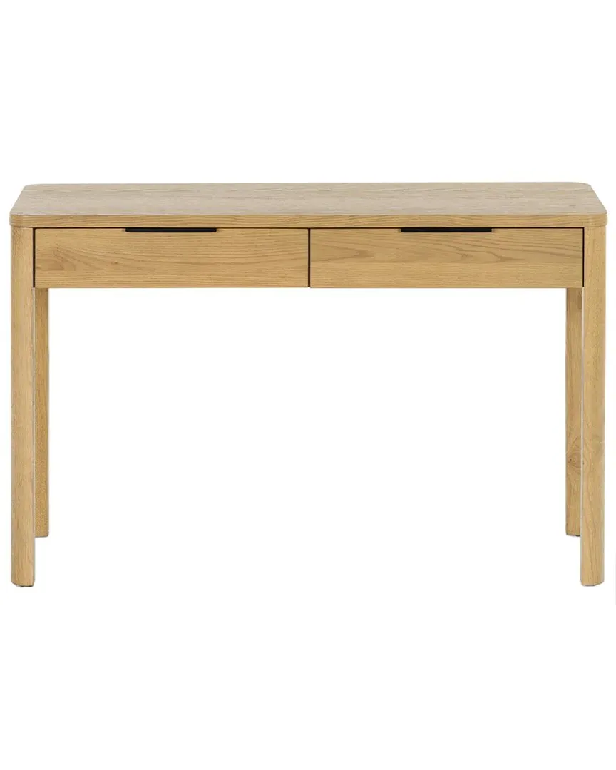 Gabrietta 2 Drawer Wood Desk - Natural, Rubber Wood