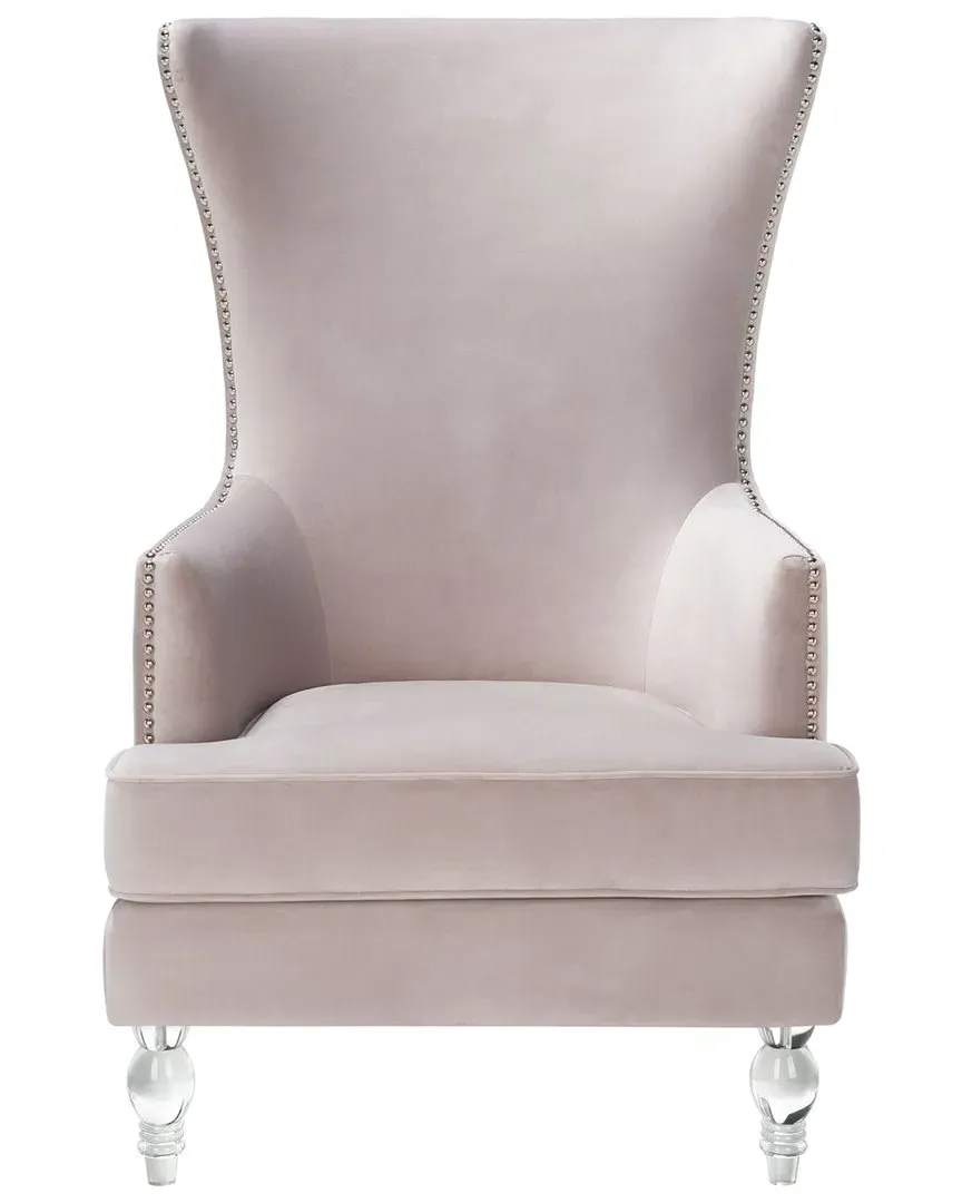 Geode Wingback Chair - Pale Taupe, Velvet