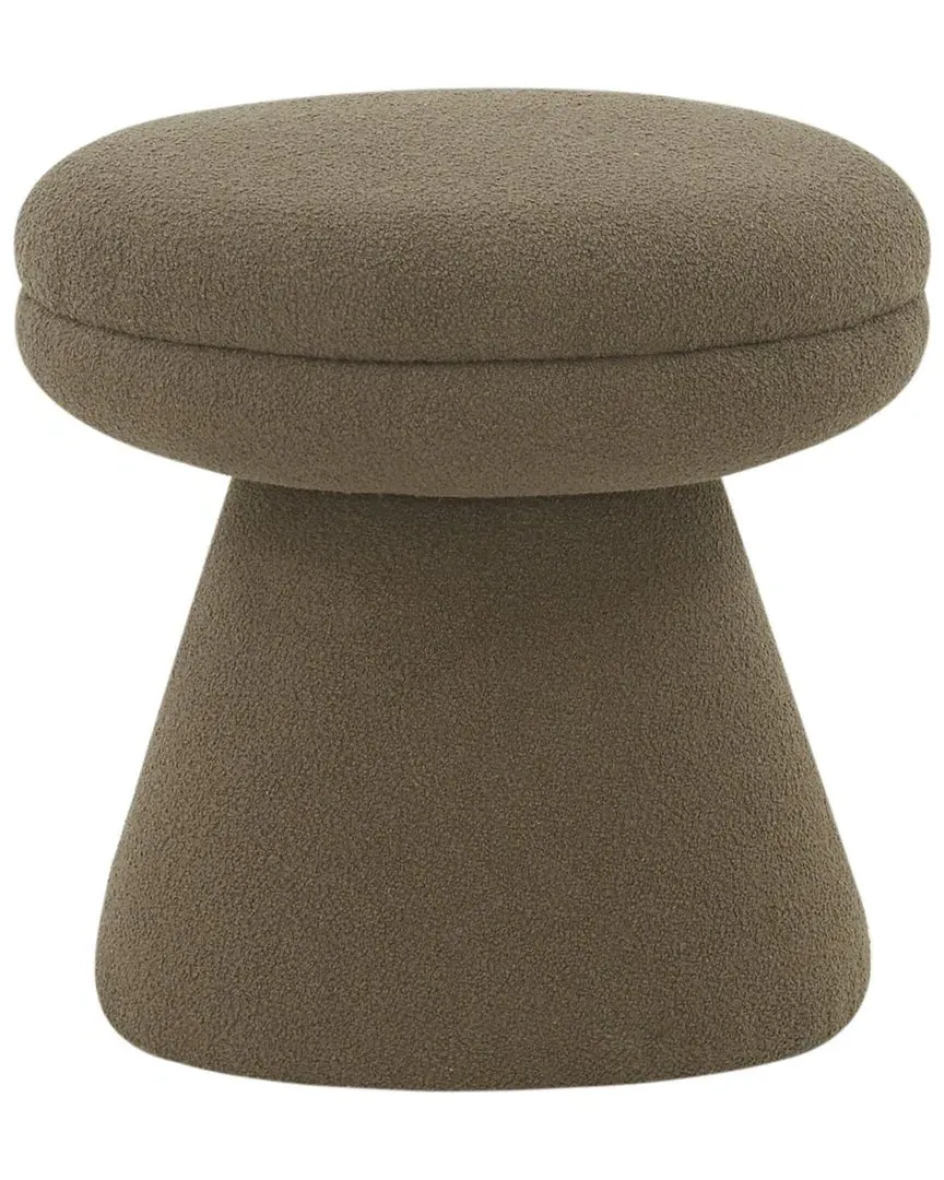 Gisella Round Ottoman - Dark Brown, Boucle image