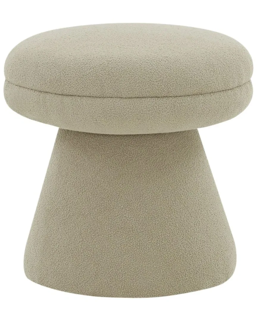 Gisella Round Ottoman - Light Brown, Boucle