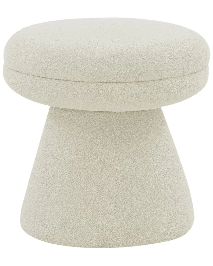 Gisella Round Ottoman - Taupe, Boucle