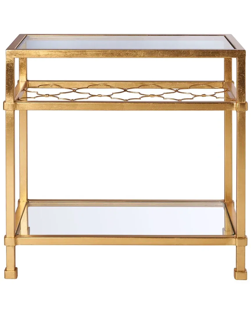 Hanzel Side Table with Storage - Gold, Glass image