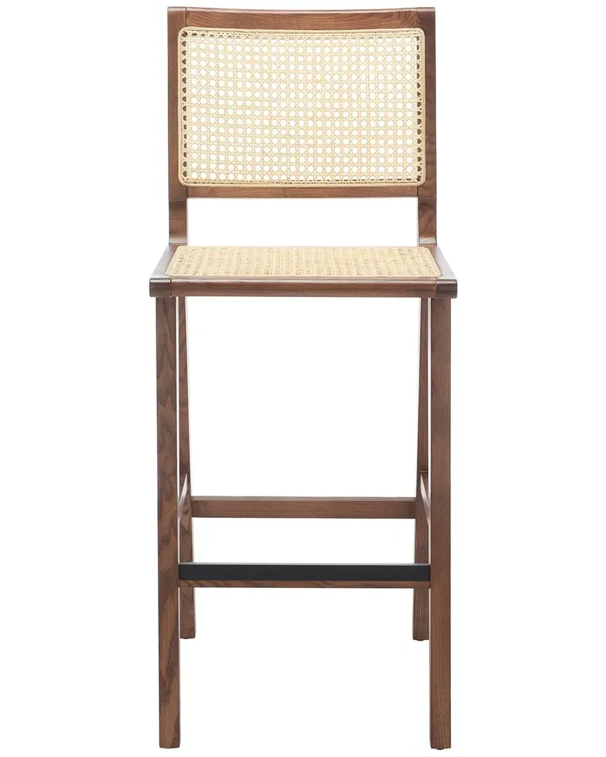 Hattie French Cane Barstool - Walnut, Ash Wood