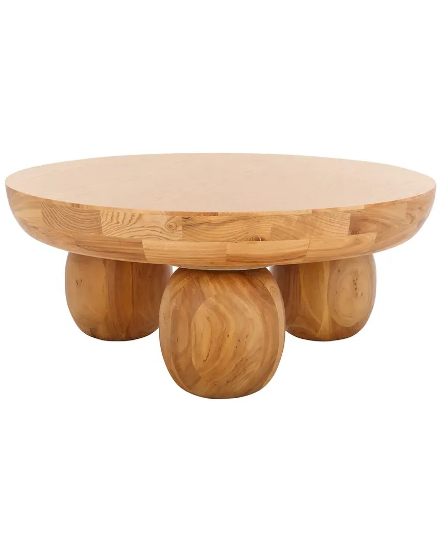 Hayliette Round Coffee Table - Natural, Elm Wood