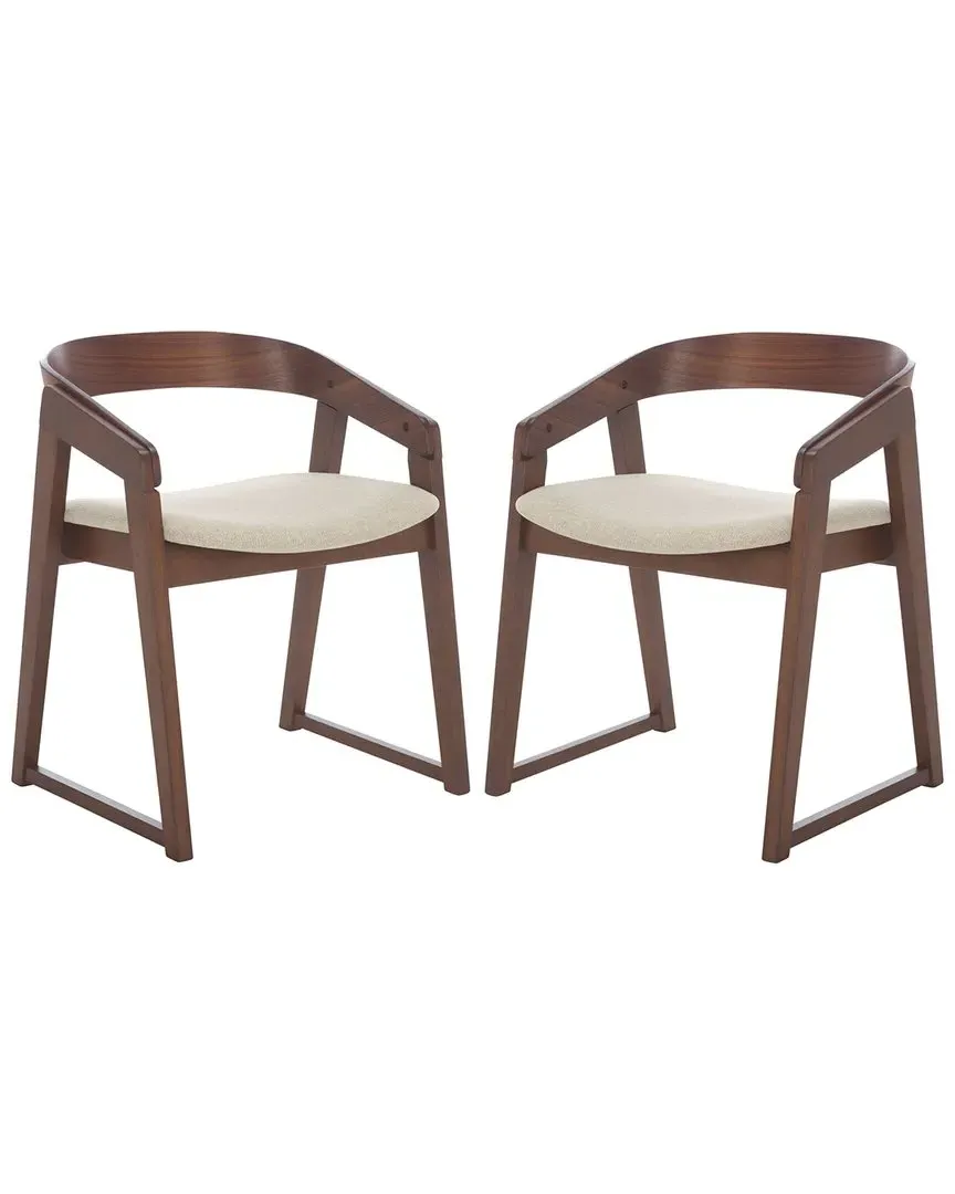 Hildabryna Curved Back Dining Chair - Walnut, Beige image