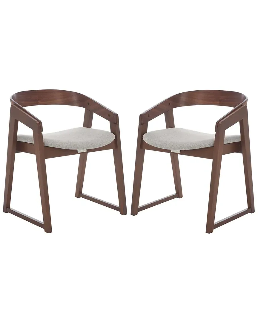 Hildabryna Curved Back Dining Chair - Walnut, Light Grey
