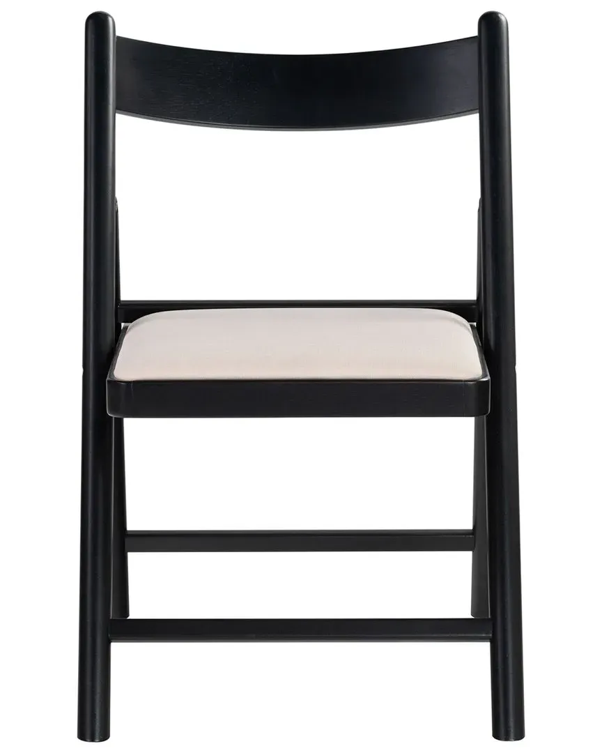 Jacie Linen Seat Folding Chair - Black