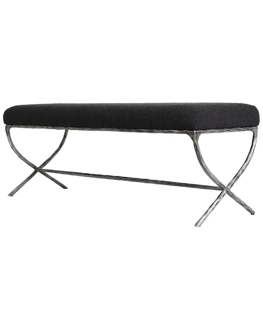 Janeen Boucle and Metal Bench - Black image