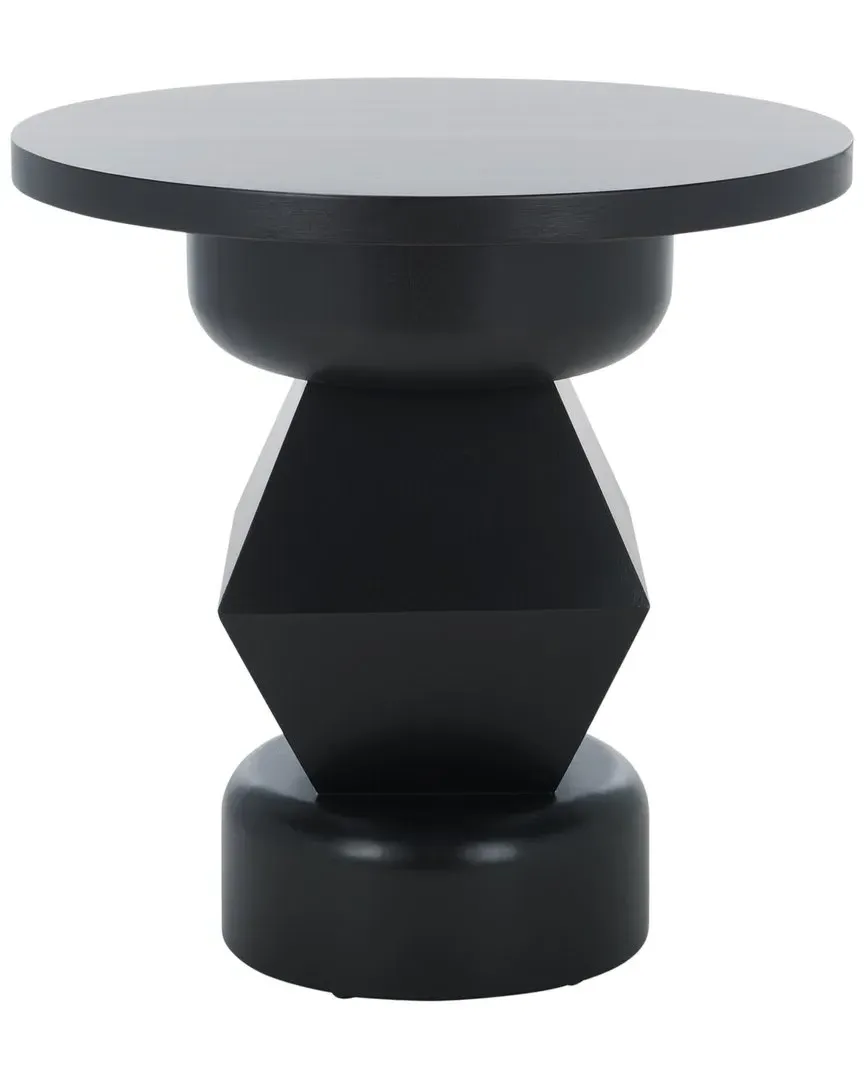 Jaymee Round Accent Table - Black, Mahogany image