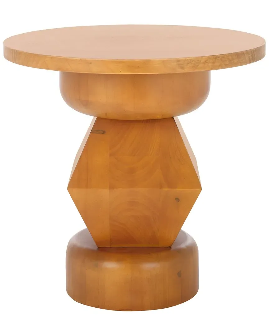 Jaymee Round Accent Table - Brown, Pine
