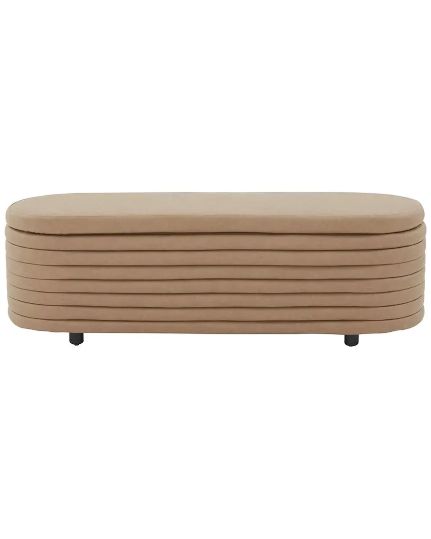 Jaymie Storage Bench - Black, Vegan Leather