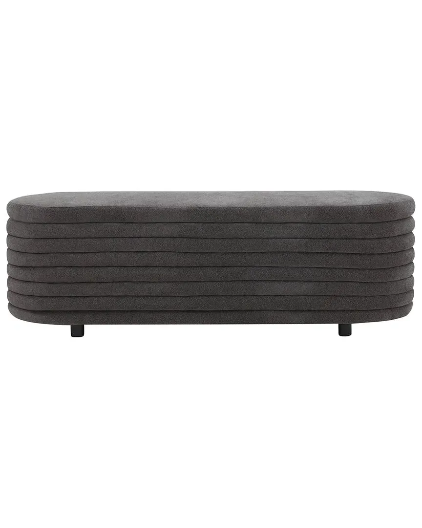 Jaymie Storage Bench - Charcoal, Boucle