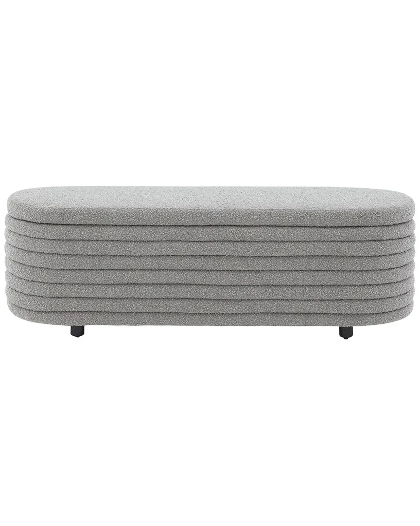 Jaymie Storage Bench - Grey, Boucle