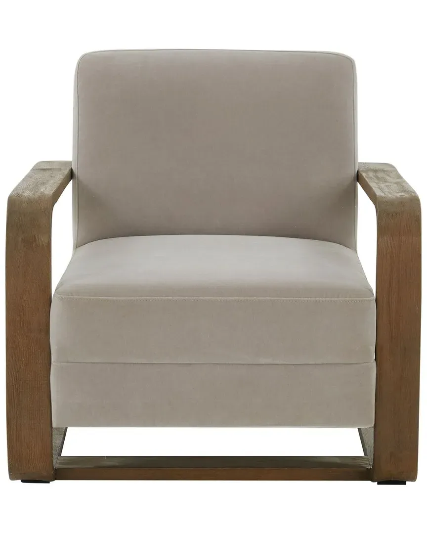 Jayshaw Wood Frame Accent Chair - Grey, Velvet image