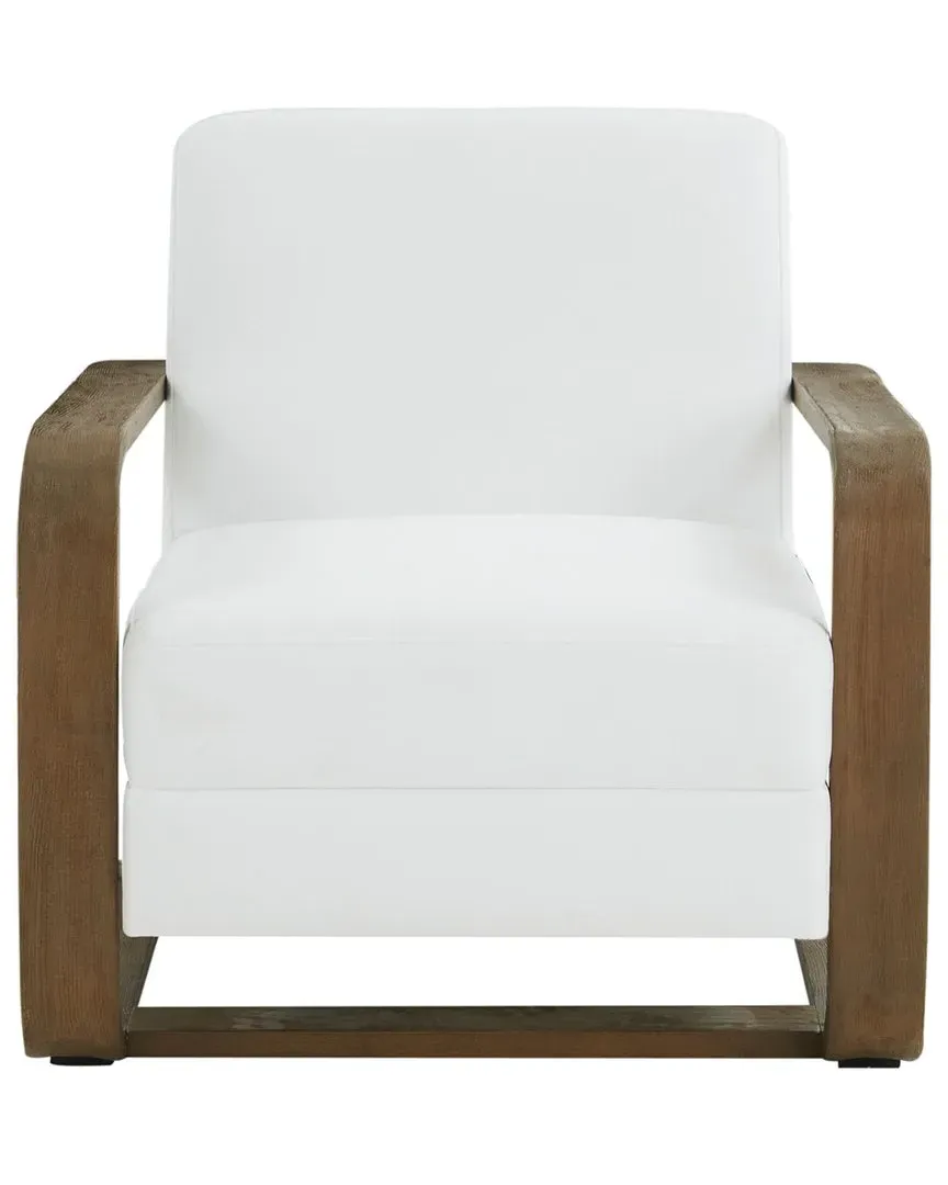 Jayshaw Wood Frame Accent Chair - White, Linen