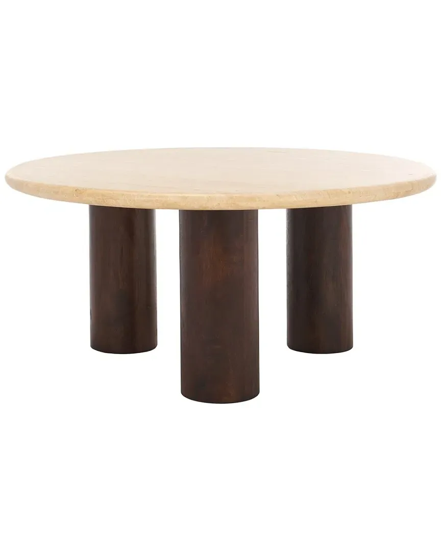 Jennamira Round Coffee Table - Brown, Travertine image