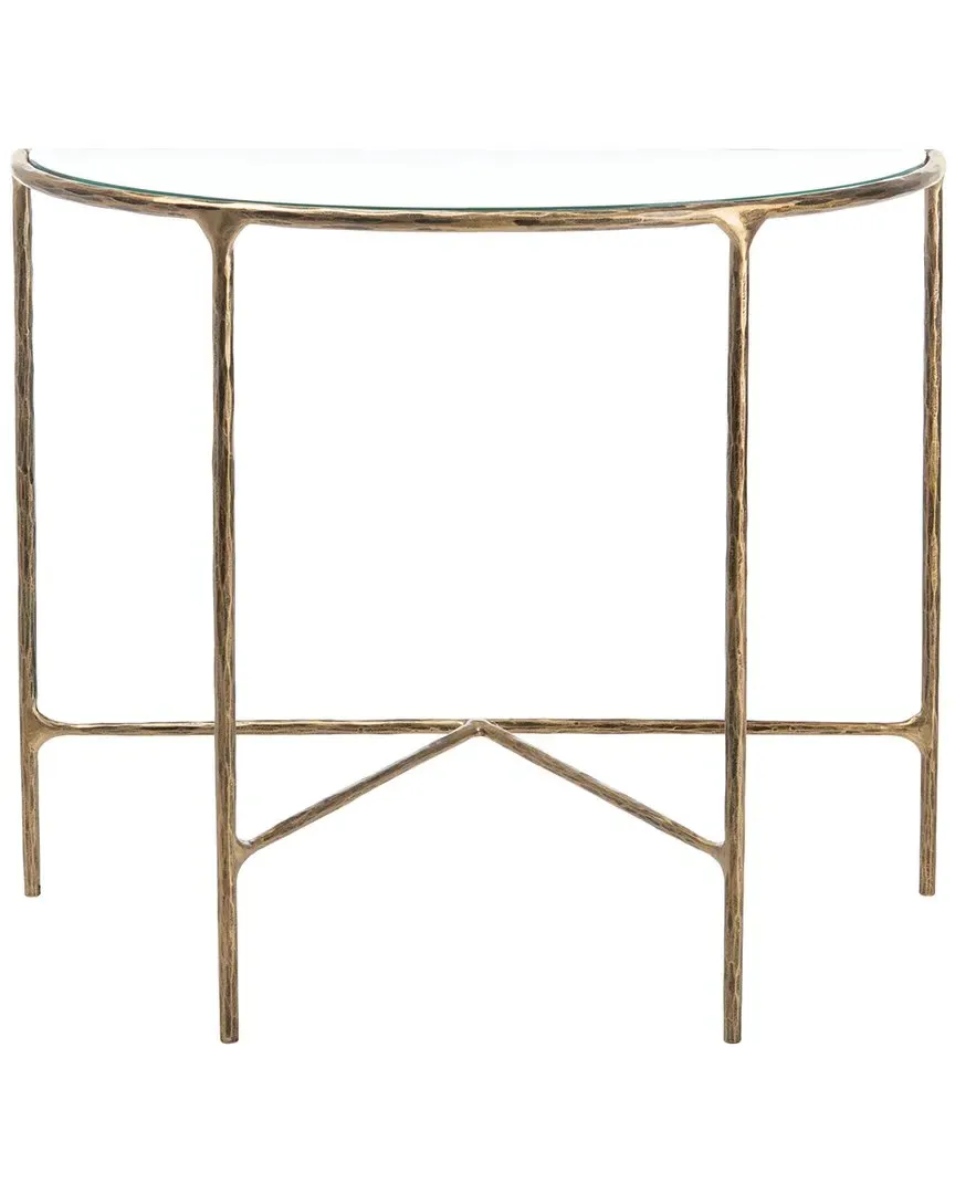 Jessa Forged Metal Console Table - Brass