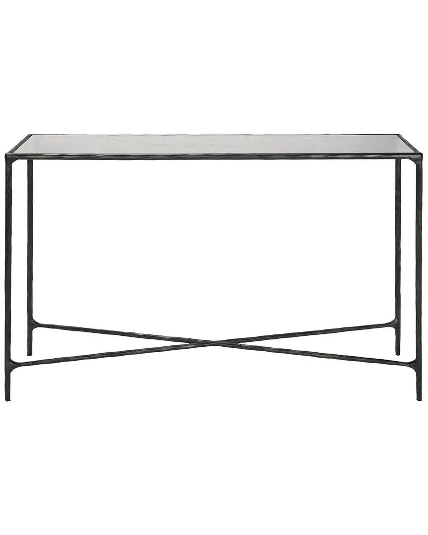 Jessa Rectangle Console Table - Black, Marble