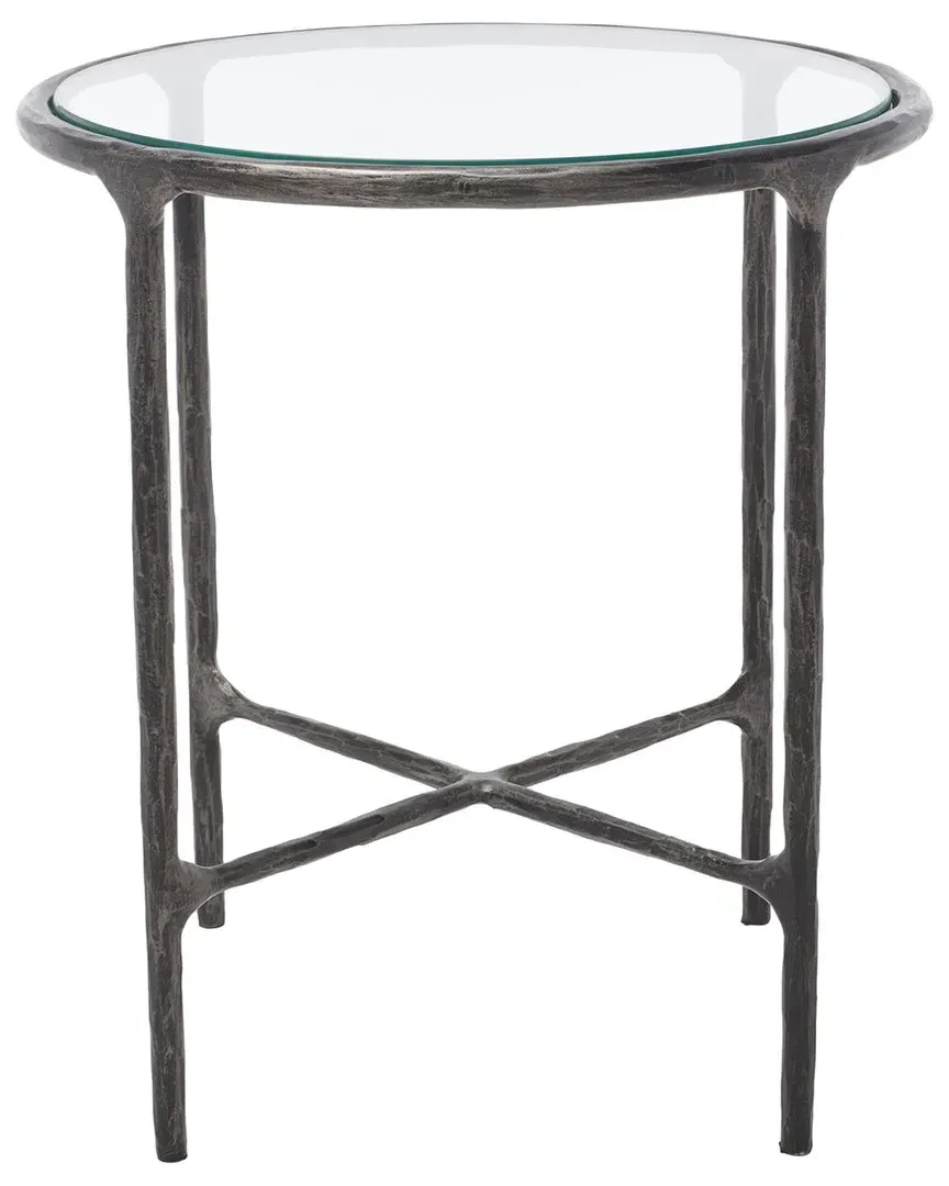 Jessa Round End Table - Black, Metal
