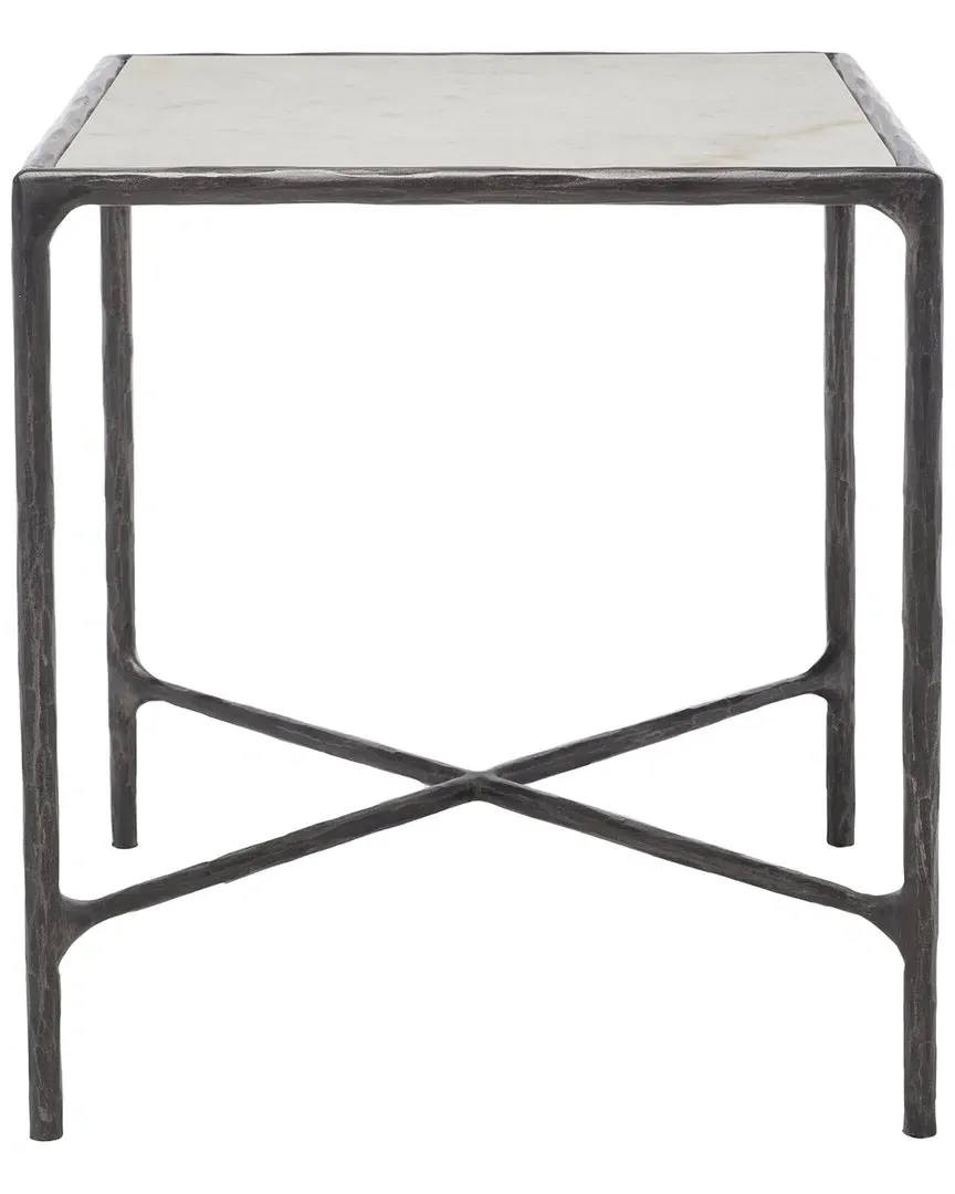 Jessa Square End Table - Black, Marble