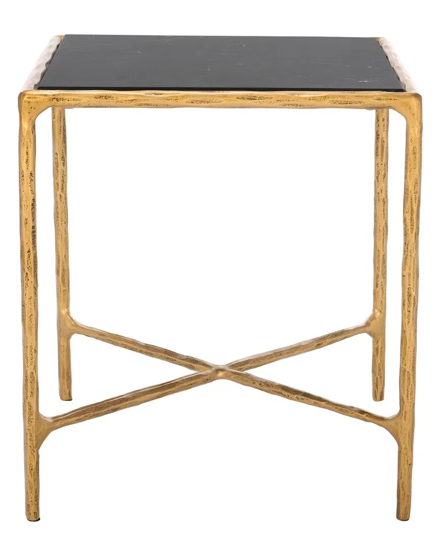 Jessa Square End Table - Black, Marble image