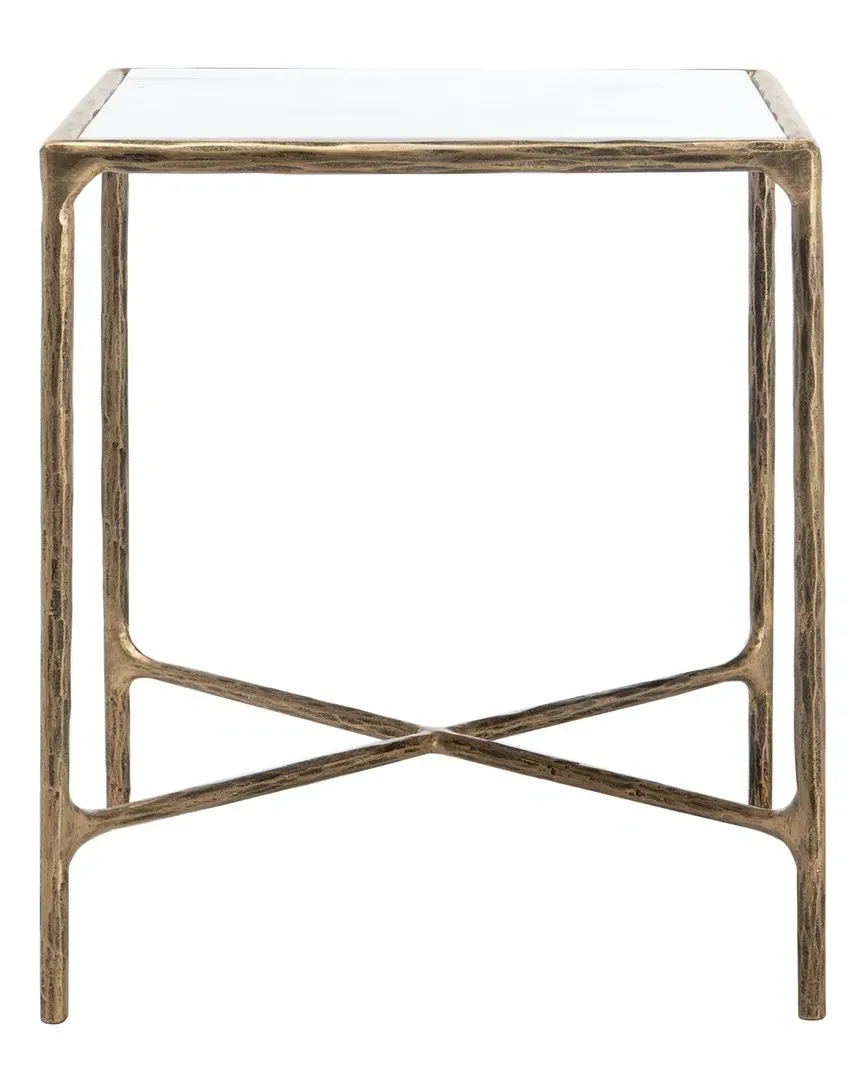 Jessa Square End Table - White, Marble