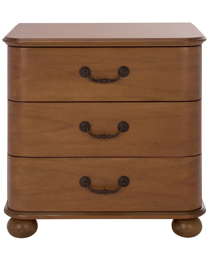 Jessy Wood Bun Foot Nightstand - Walnut, Wood image