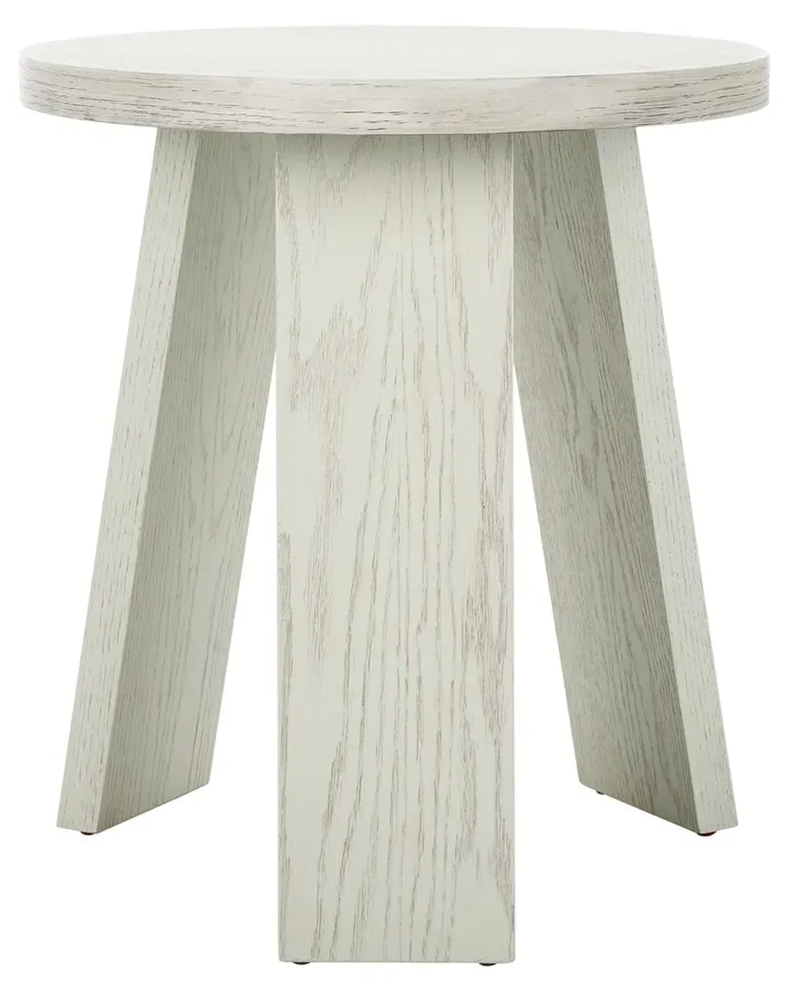 Julianna Wood Accent Table - White, Oak Veneer