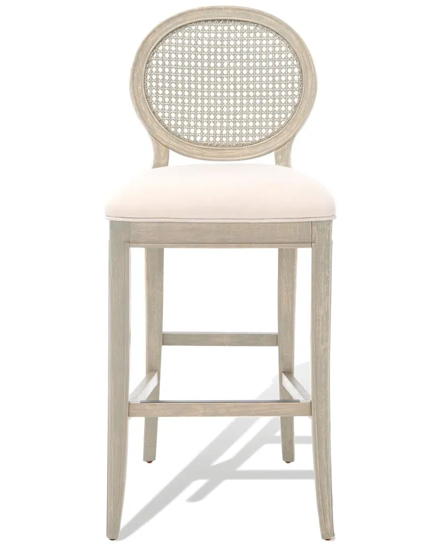 Karlee Rattan Back Barstools Set of 2 - Rustic Grey image