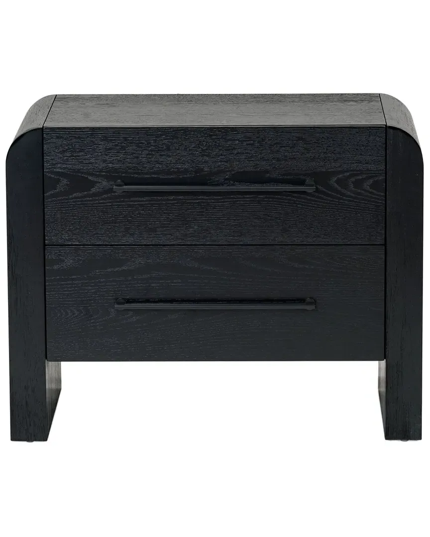 Katrina 2 Drawer Nightstand - Black, Rubber Wood image