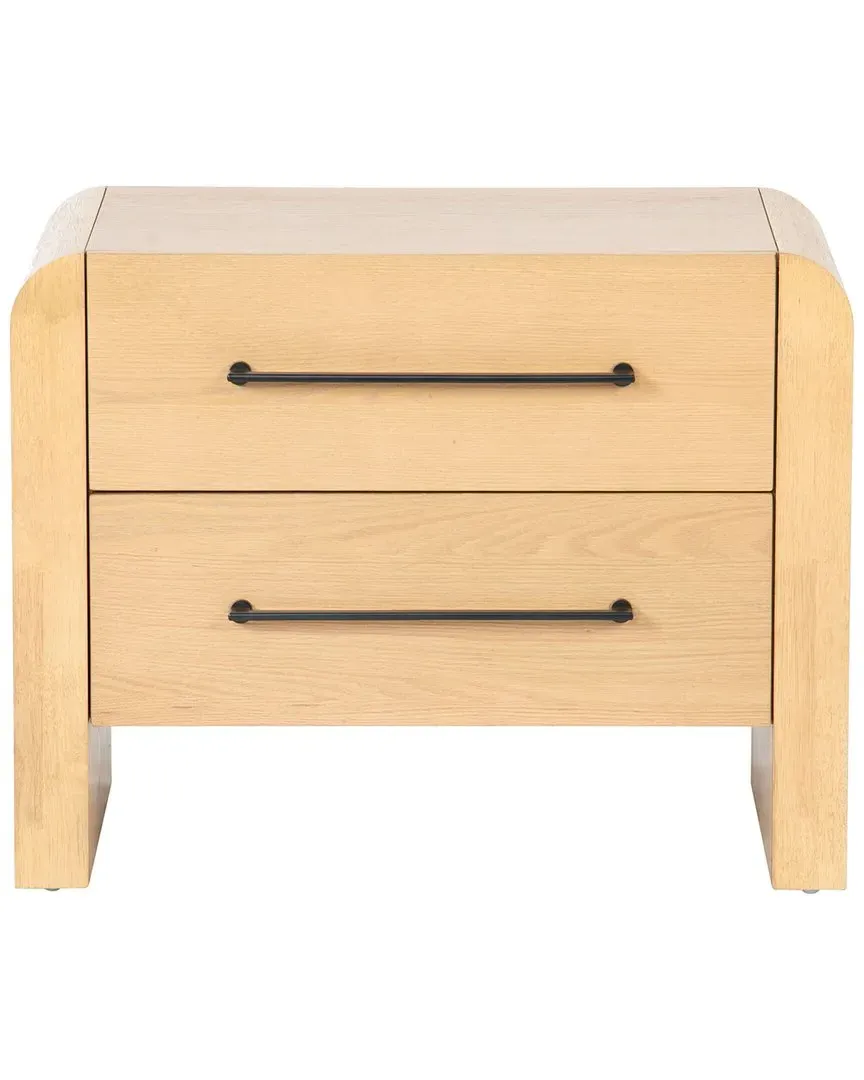 Katrina 2 Drawer Nightstand - Brown, Rubber Wood