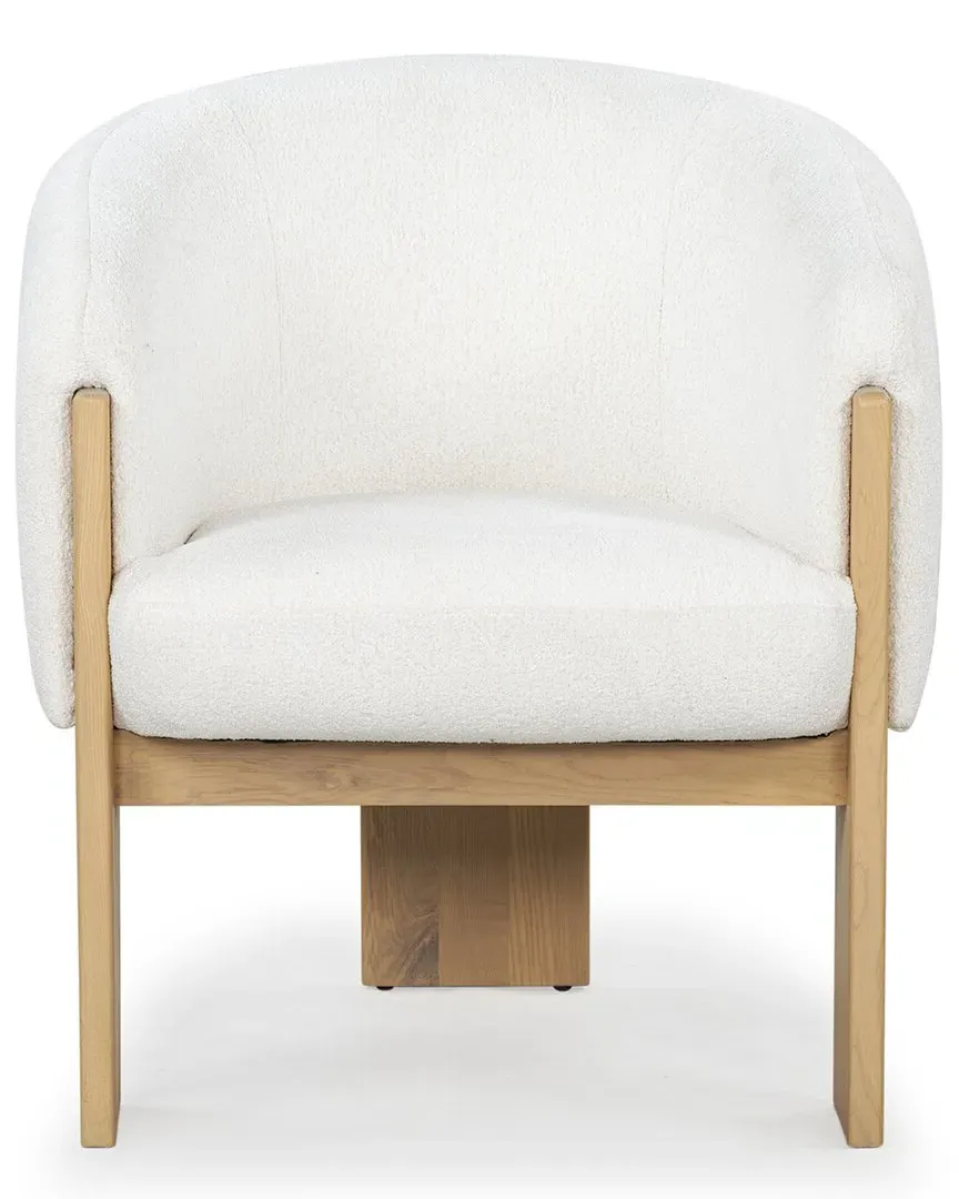 Lauricella Barrel Back Dining Chair - Ivory, Boucle image