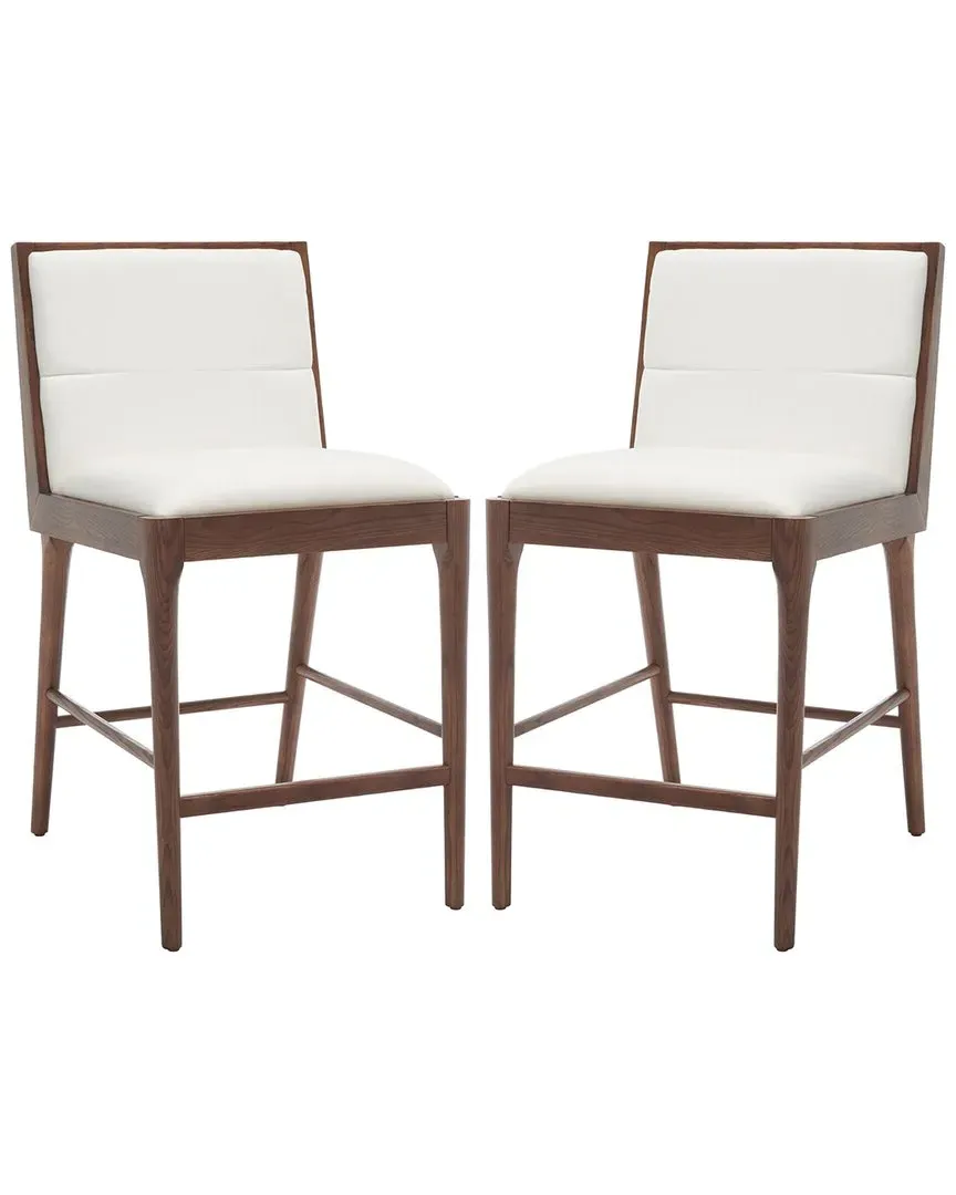 Laycee Set of 2 Counter Stools - White, Walnut image