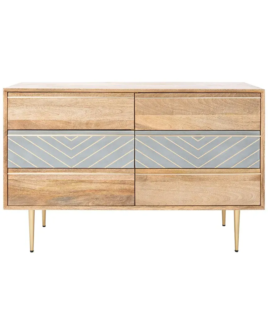 Leni 6 Drawer Dresser - Natural, Cement image