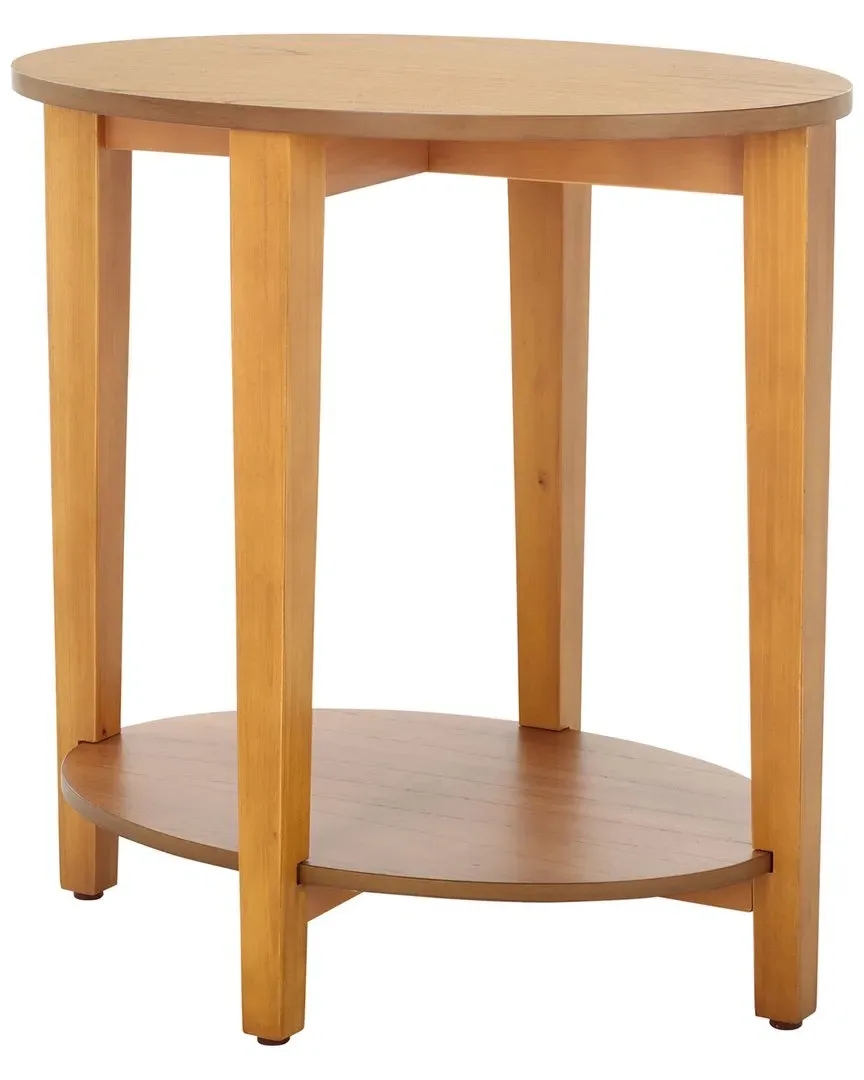 Leonardi Oval Accent Table with Drawer - Natural, Pine Wood image