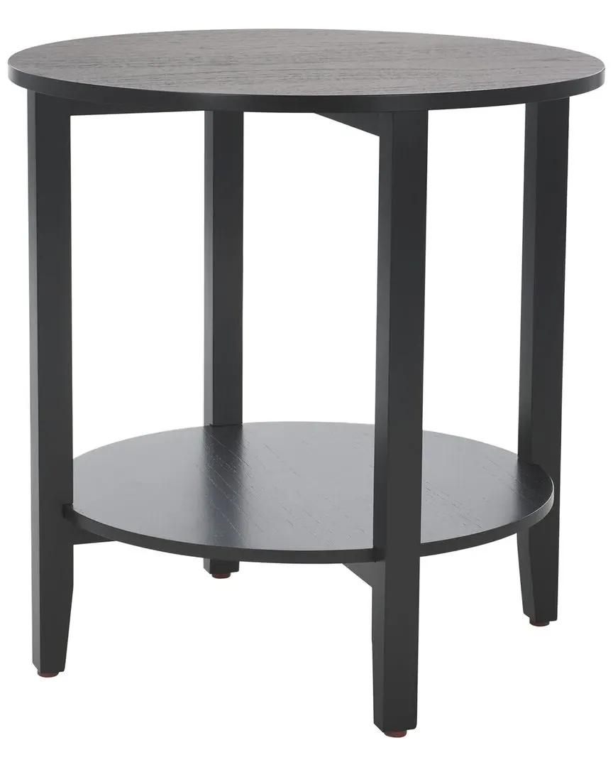 Leonardi Round Accent Table with Storage - Black, Mahogany image