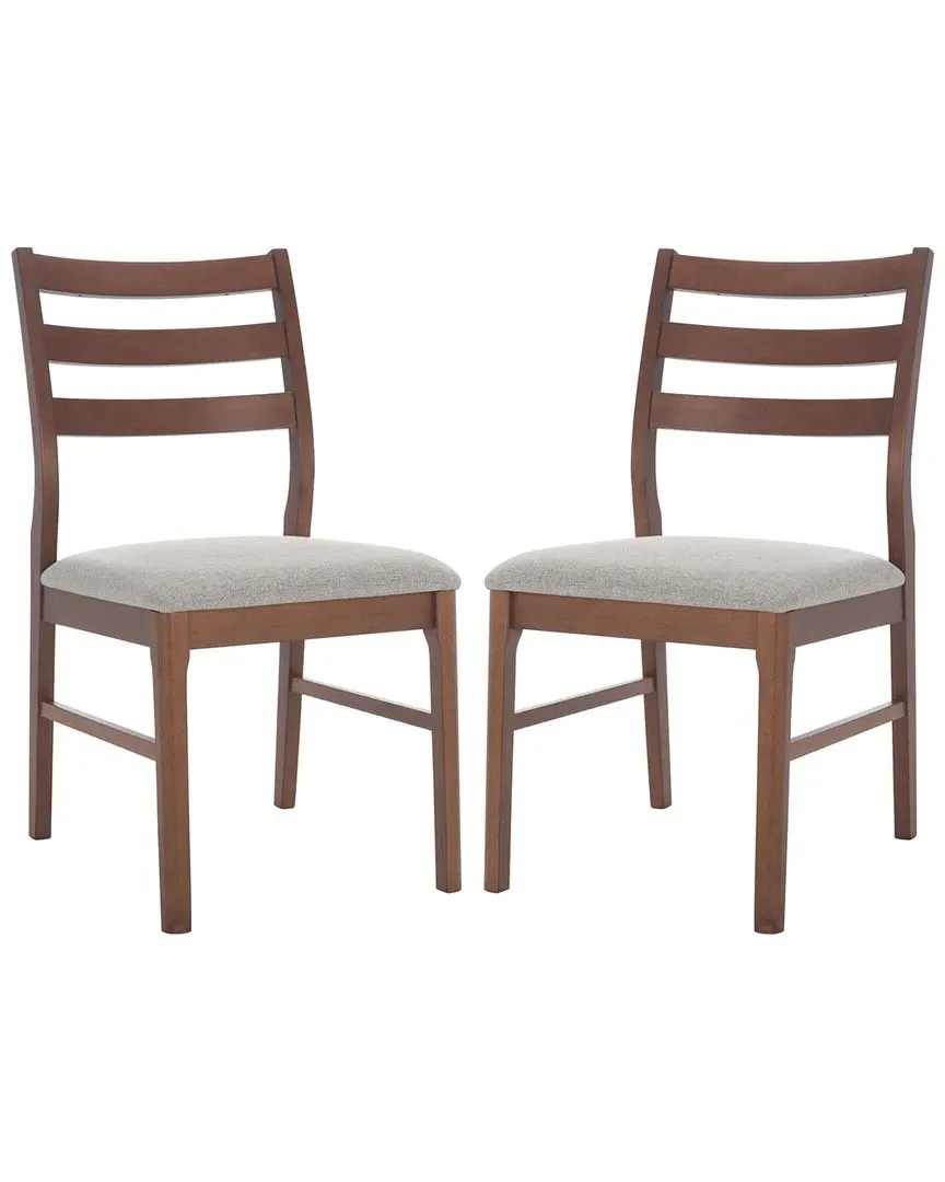 Leroux Ladder Back Dining Chair - Walnut, Light Grey