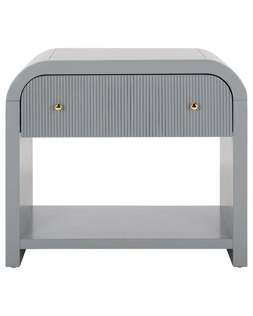 Liabella Curved Nightstand with Drawer - Grey