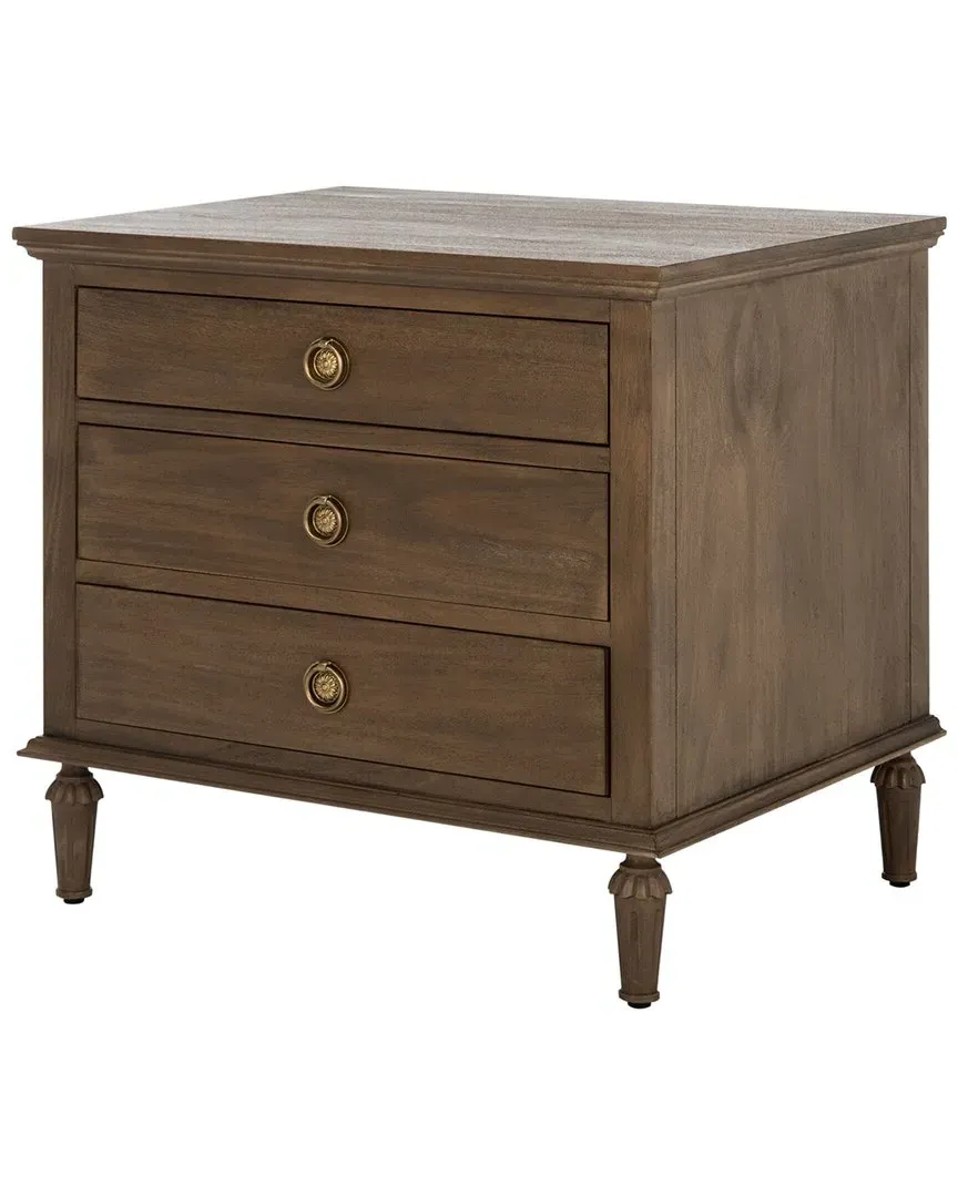 Lisabet 3 Drawer Nightstand - Brown, Wood image