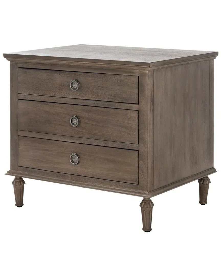 Lisabet 3 Drawer Nightstand - Light Brown, Wood