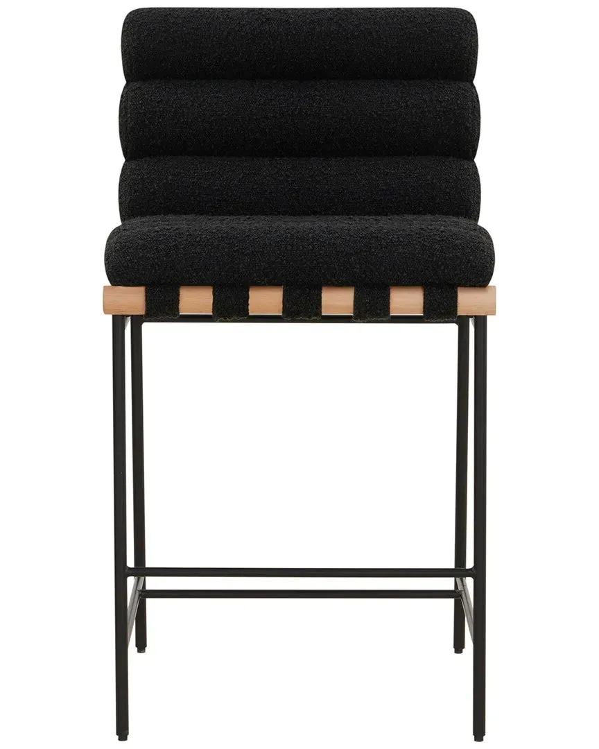 Macibella Channel Tufted Counter Stool - Black, Boucle image